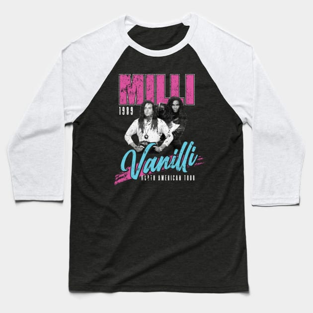 Milli Vanilli Concert Tour 1989 Baseball T-Shirt by MindsparkCreative